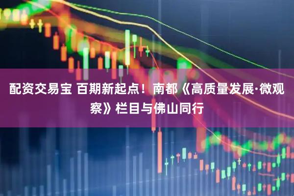 配资交易宝 百期新起点！南都《高质量发展·微观察》栏目与佛山同行
